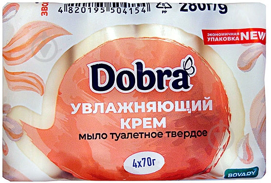 Мыло Dobra Увлажняющий крем 70 г 4 шт./уп. - фото 1
