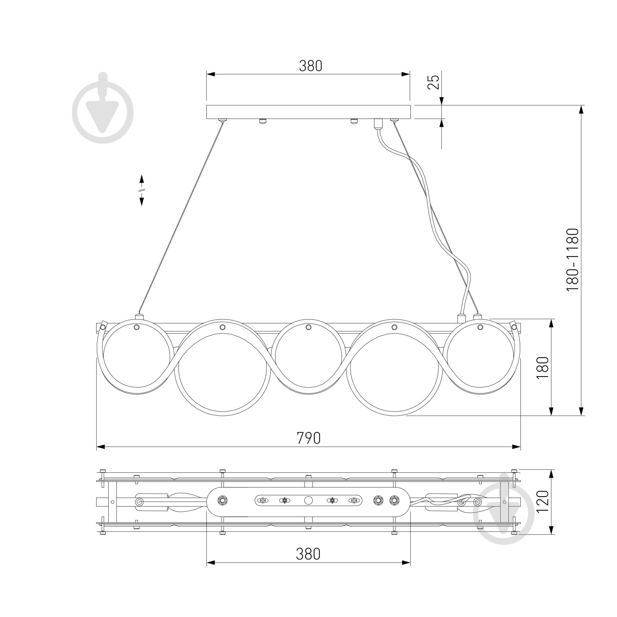 Подвес Strotskis Galicia Wi-Fi 4x60 Вт E14 хром 353/4 (хром) - фото 4
