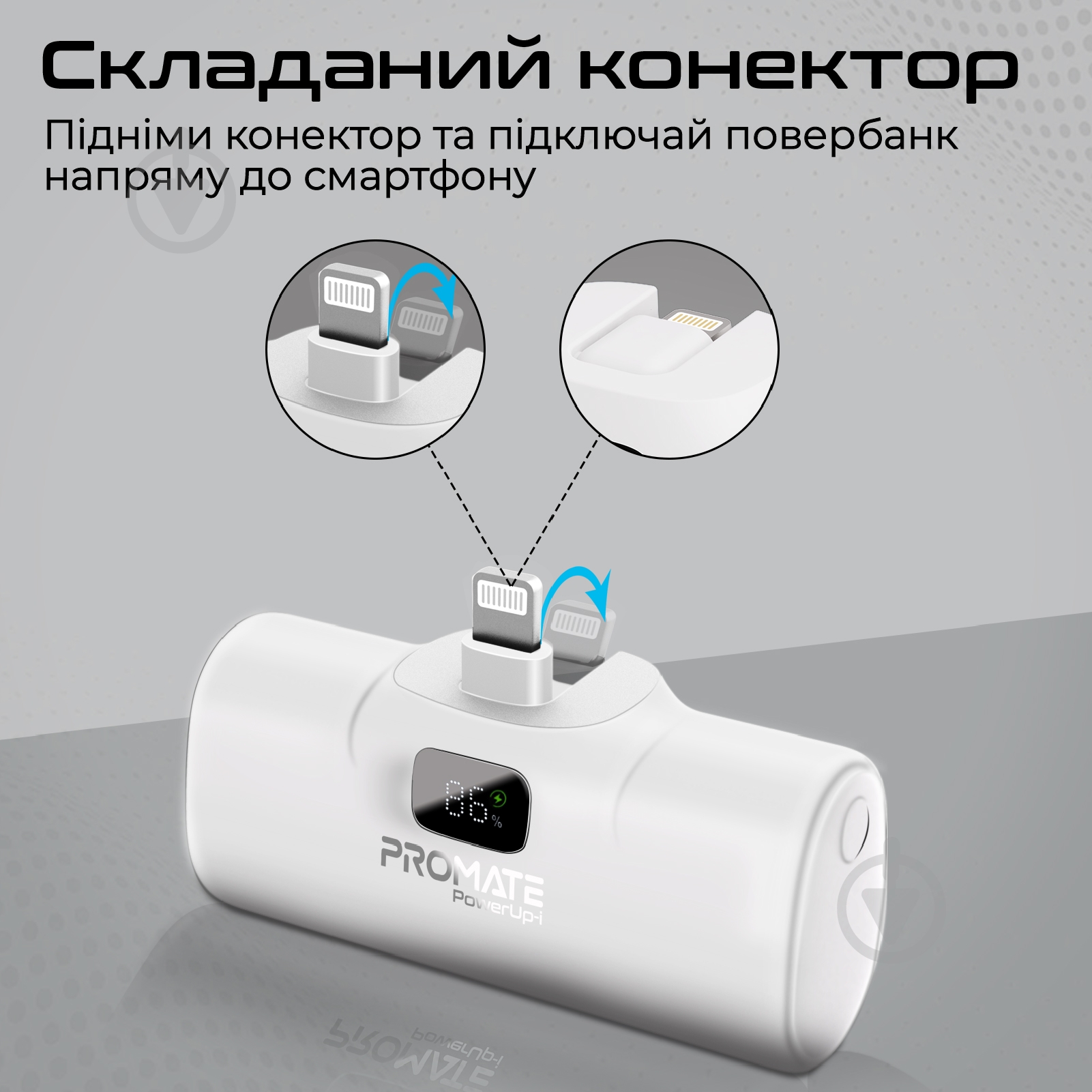 Повербанк Promate 5000 mAh white (powerup-i.white) - фото 4