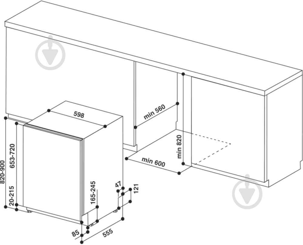 Вбудовувана посудомийна машина Whirlpool WIO3C33E6.5 - фото 6