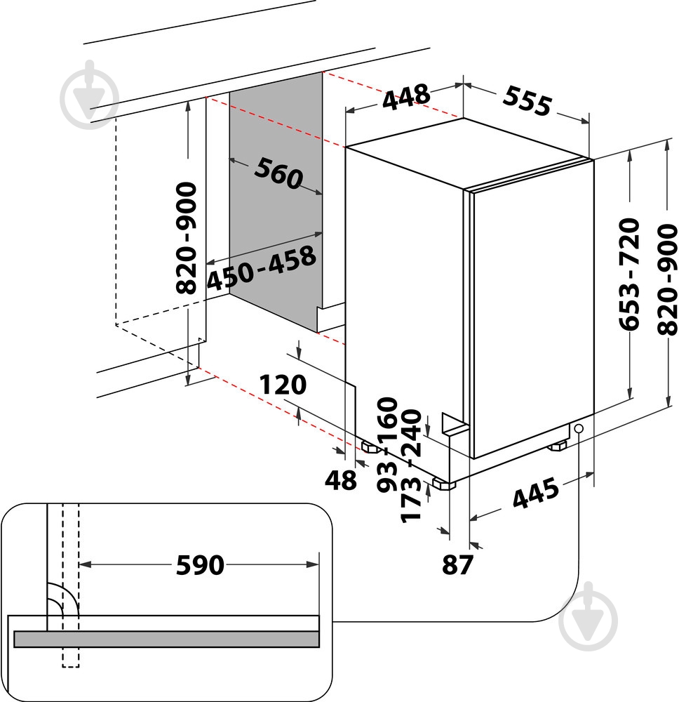 Вбудовувана посудомийна машина Whirlpool WSIP 4O33 PFE - фото 14