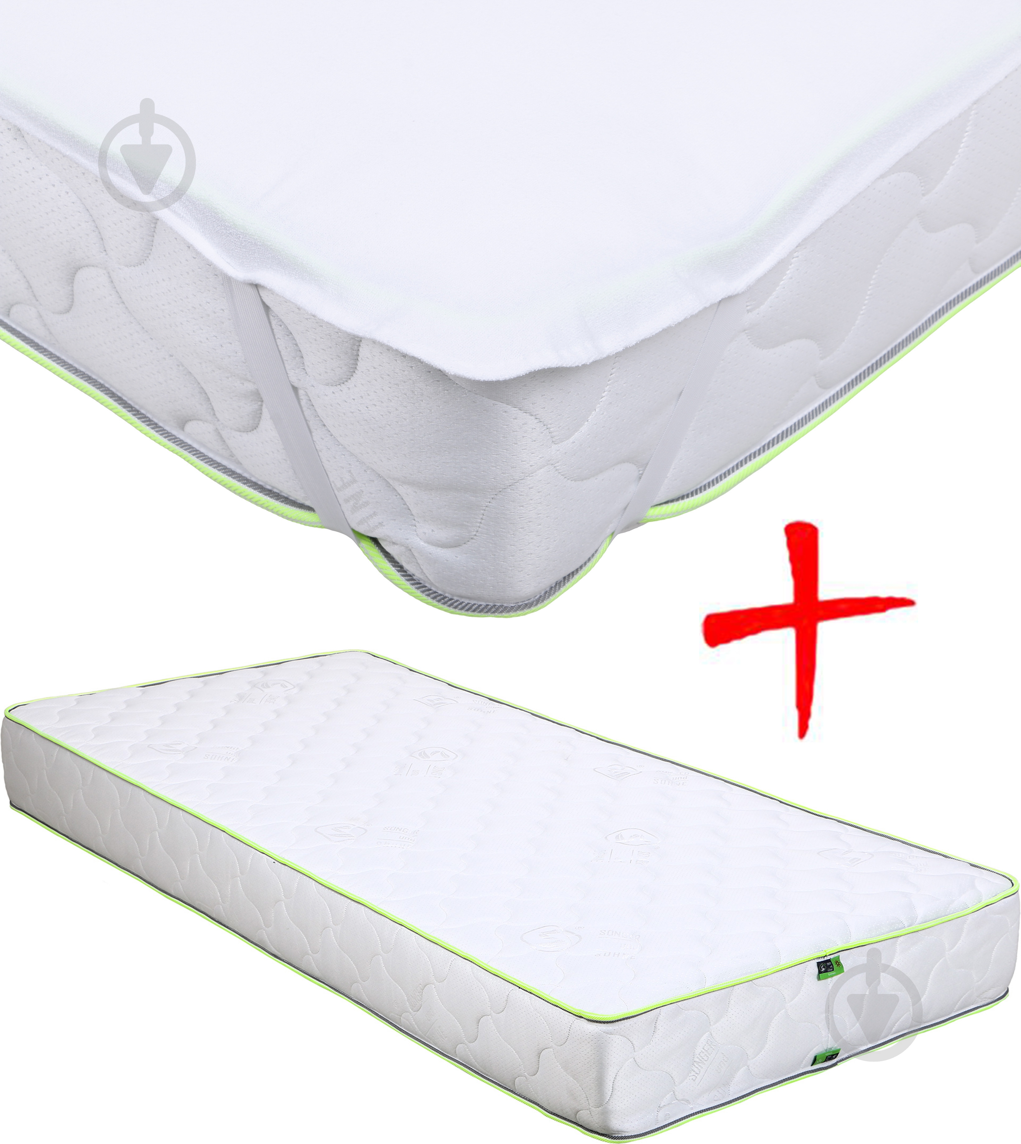 Набор Матрас Lunen 180х200 см + наматрасник водонепроницаемый Songer und Sohne 180x200 см - фото 1