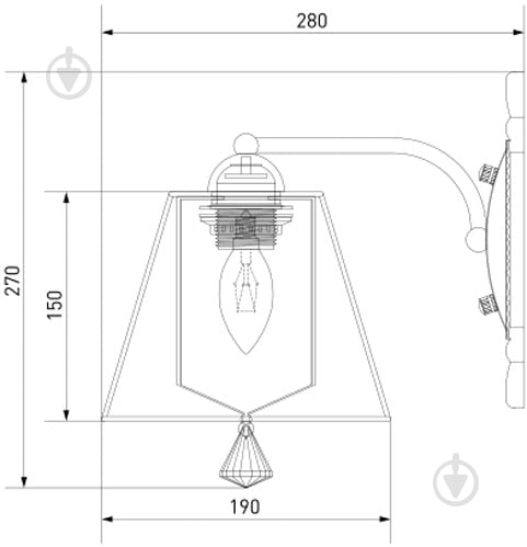 ВИТРИНА! Бра Strotskis Valencia 1x60 Вт E14 хром/белый 70041/1 - фото 4