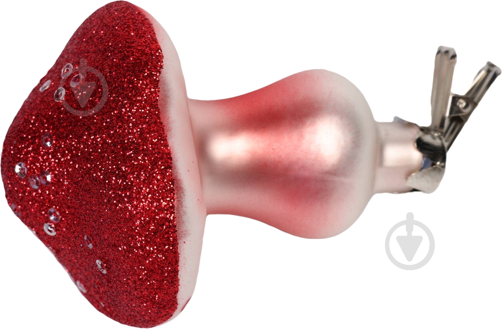 Подвеска Грибочек 9 см красный - фото 1