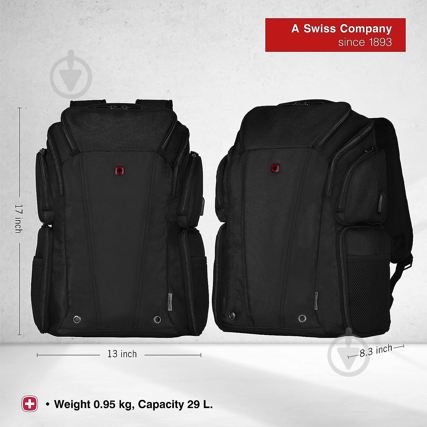 Рюкзак Wenger BC Class 16" 14" black (610186) - фото 8