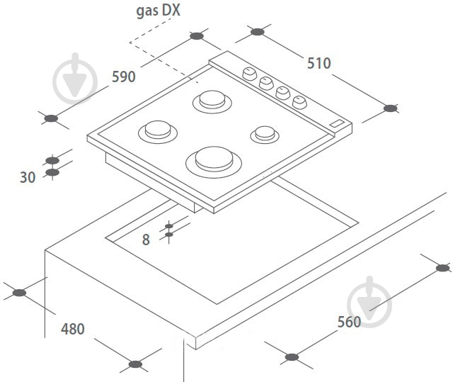Варочная поверхность газовая Candy CLG 64 SGB - фото 2