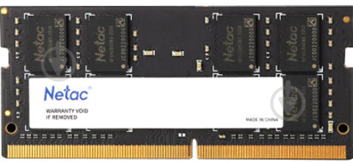 Оперативна пам'ять Netac SODIMM DDR4 8 GB (1x8GB) 2666 MHz (NTBSD4N26SP-08) - фото 1
