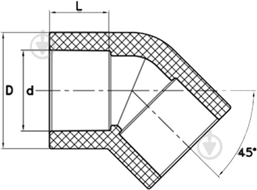 Коліно FADO S.r.l 45° 25 ПП PPU51 - фото 2 Коліно FADO S.r.l 45° 25 ПП PPU51 - фото 2