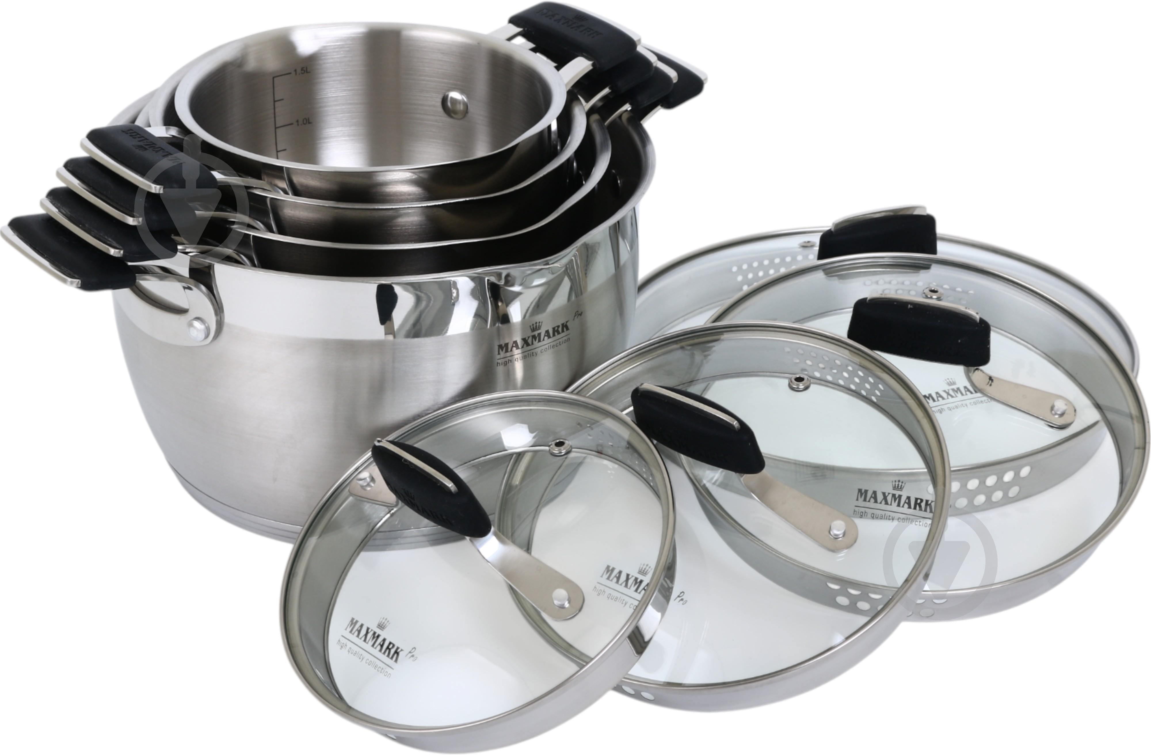 Набір каструль Maxmark 8 предметів MK-VS5408LG - фото 2