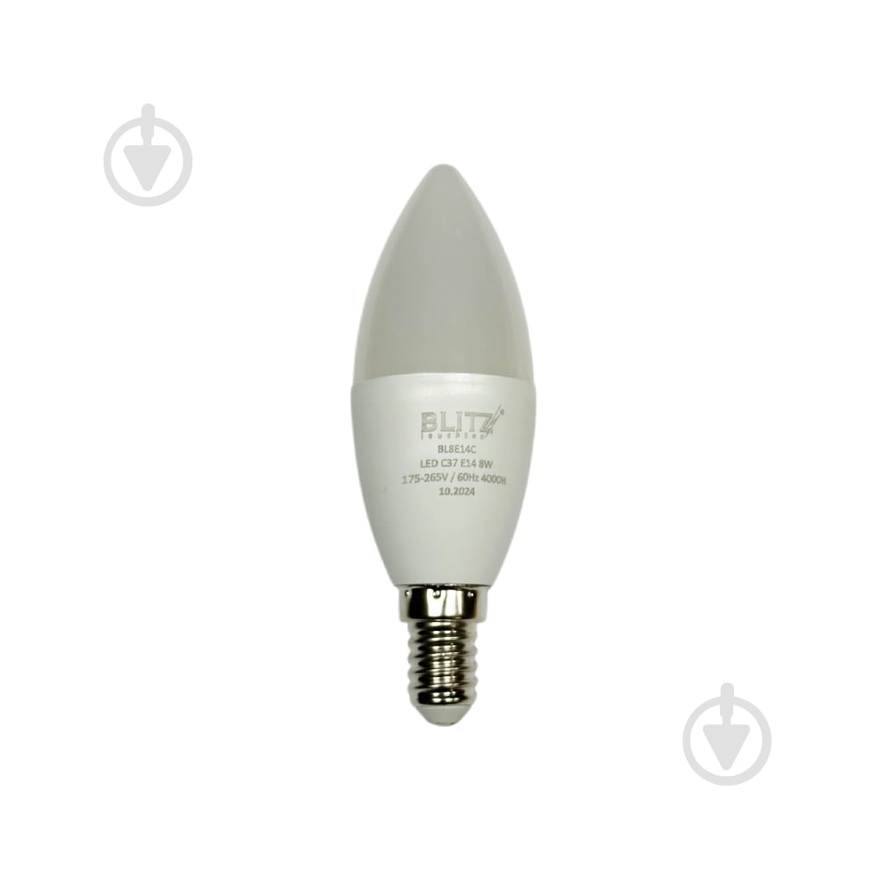 Лампа светодиодная Blitz 8 Вт C37 E14 220 В 4000 К BL8E14С - фото 1 Лампа светодиодная Blitz 8 Вт C37 E14 220 В 4000 К BL8E14С - фото 1