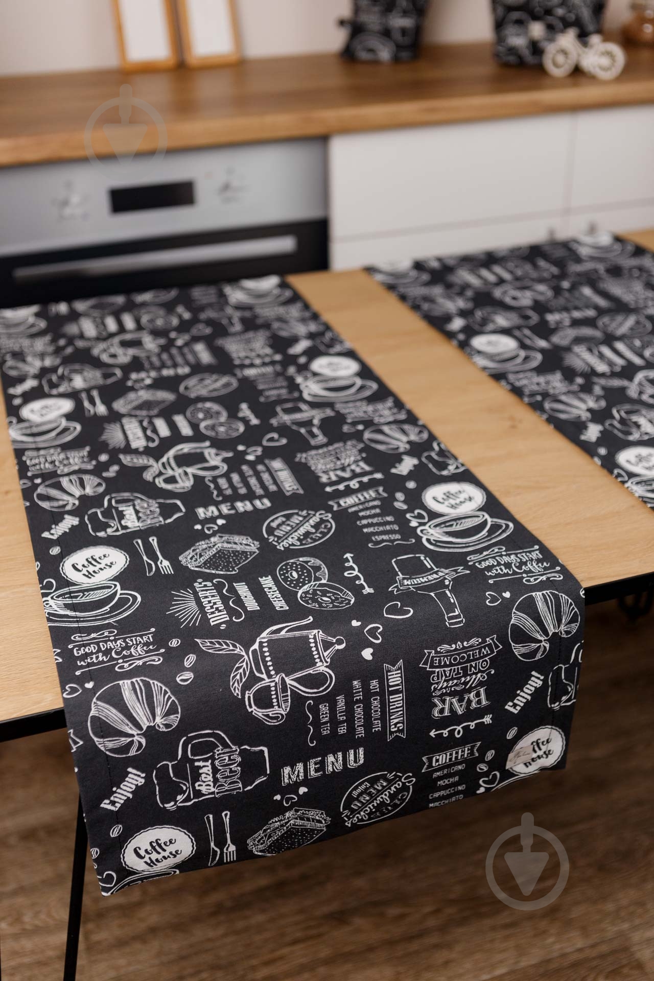 Ранер BLACK Breakfast 40x120 см чорний Прованс - фото 6