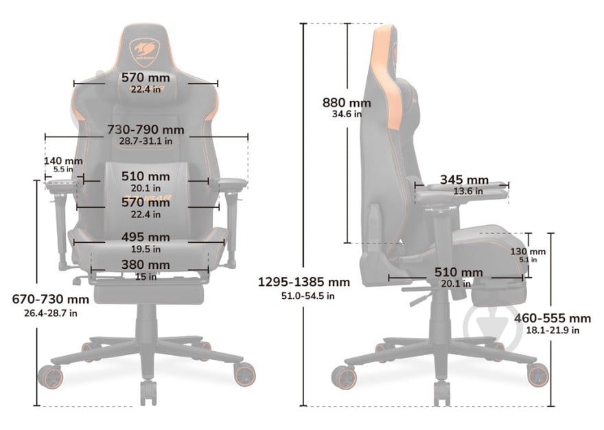 Кресло игровое Cougar ARMOR EVO M Gold черный - фото 10