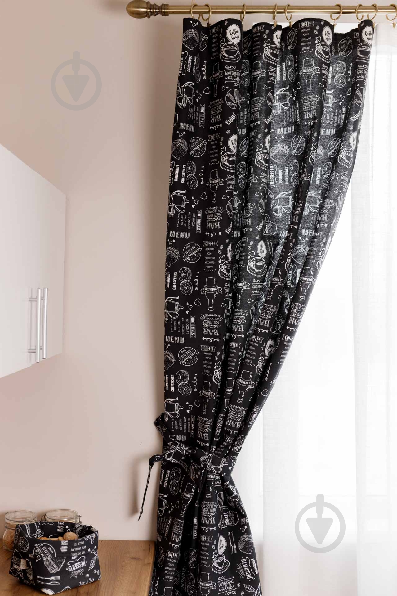 Комплект штор 2шт. Breakfast BLACK 180х136 Прованс - фото 2