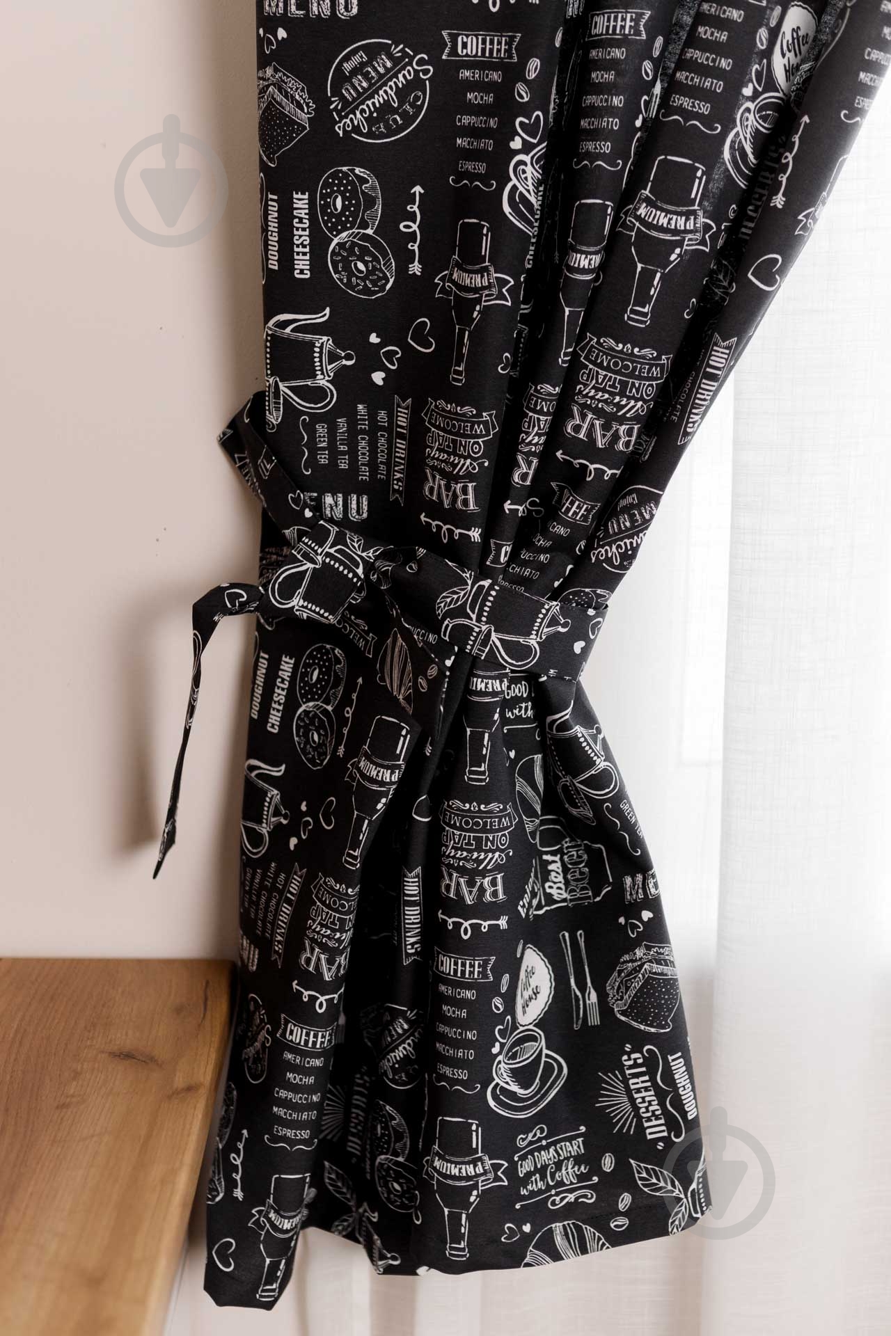 Комплект штор 2шт. Breakfast BLACK 180х136 Прованс - фото 3