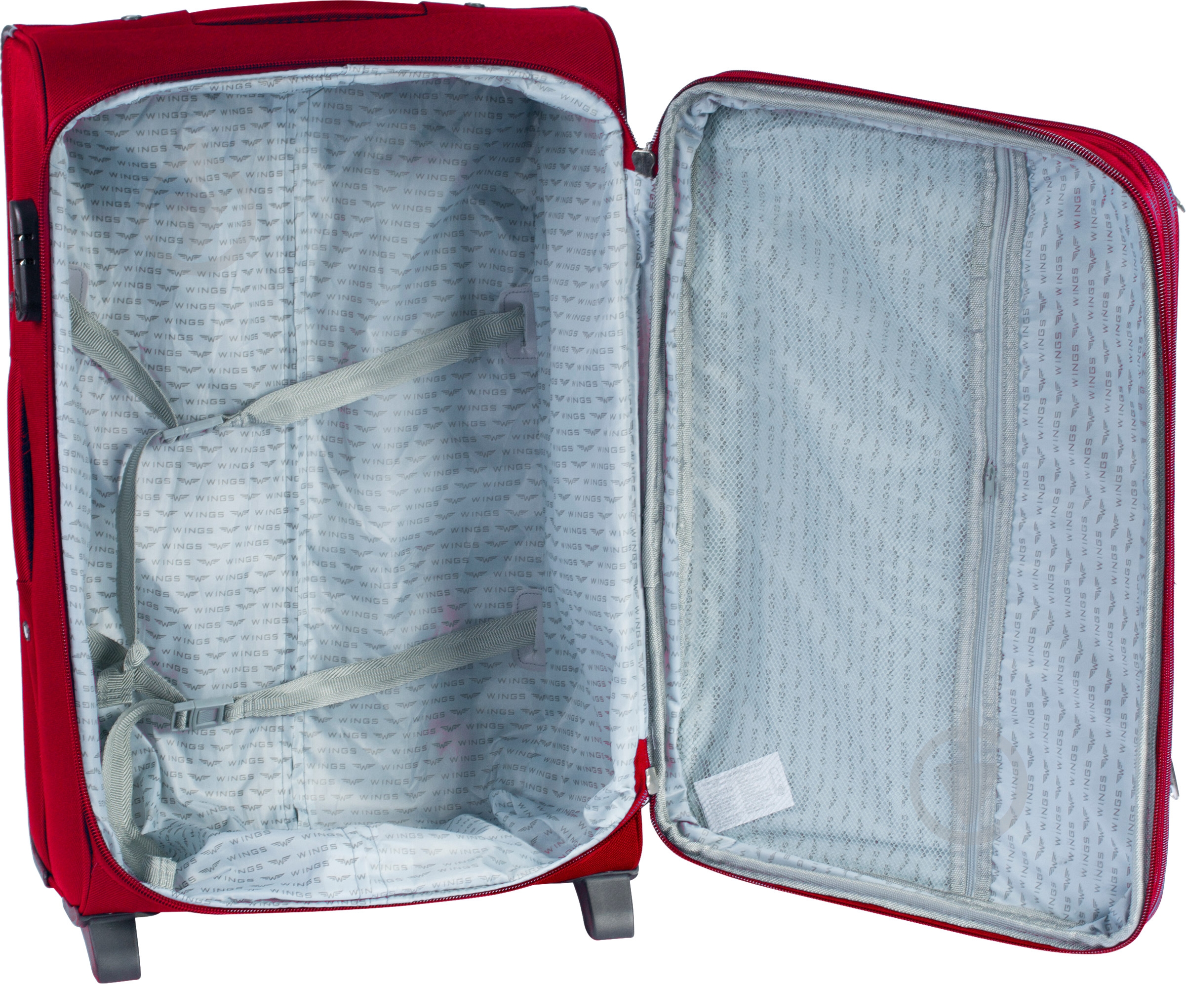 Чемодан Wings 1706 Mini 2 колеса 53x35x22 см 41 л бордовый Vt00051 - фото 2