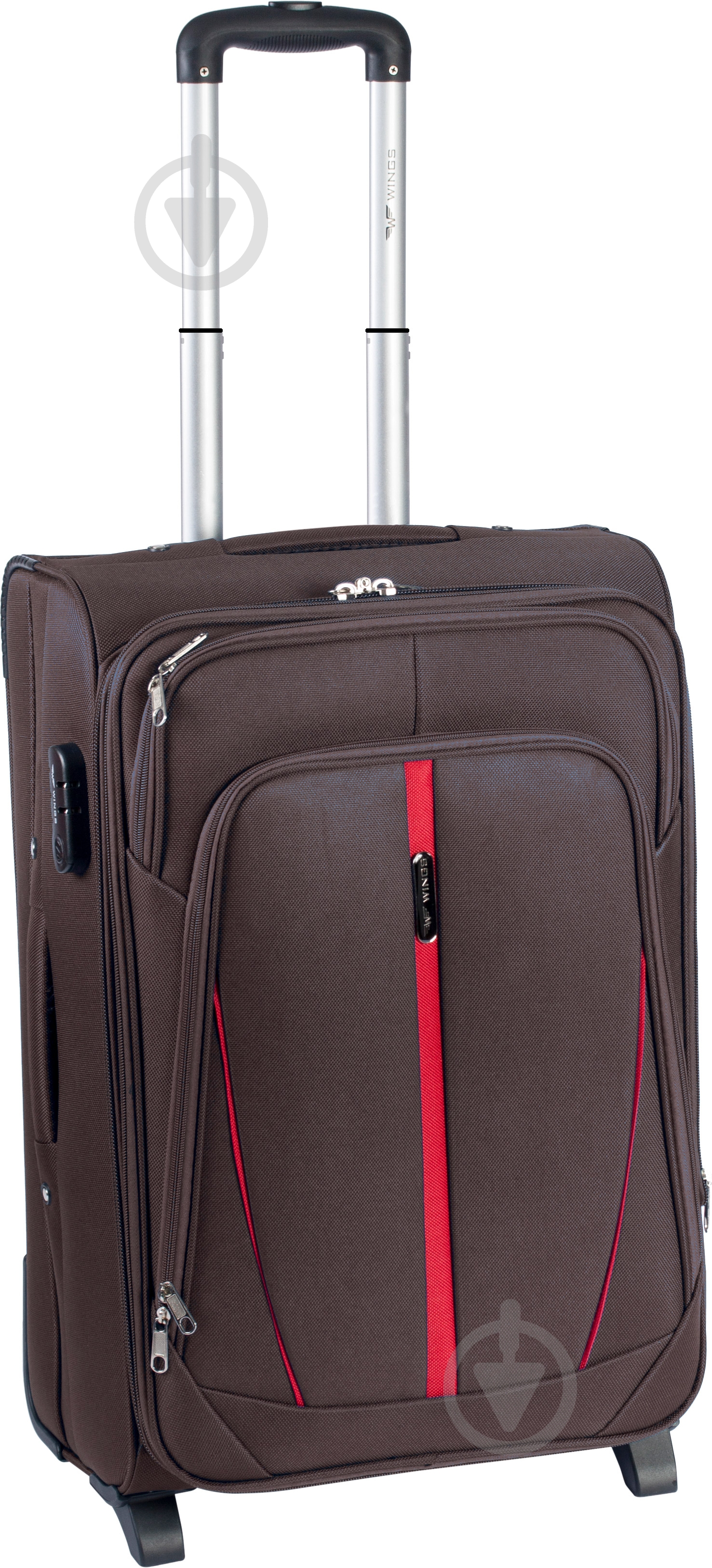 Чемодан Wings 1706 Mini 2 колеса 53x35x22 см 41 л коричневый Vt00054 - фото 1