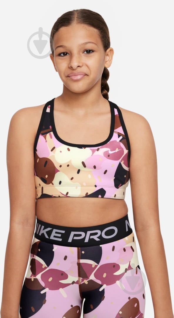 Бра Nike G NK SWOOSH REV BRA PER AOP DQ8904-204 р.M разноцветный - фото 1