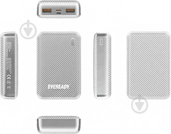 Повербанк EVEREADY Mini 10000 mAh silver (PX10MSL) - фото 2 Повербанк EVEREADY Mini 10000 mAh silver (PX10MSL) - фото 2