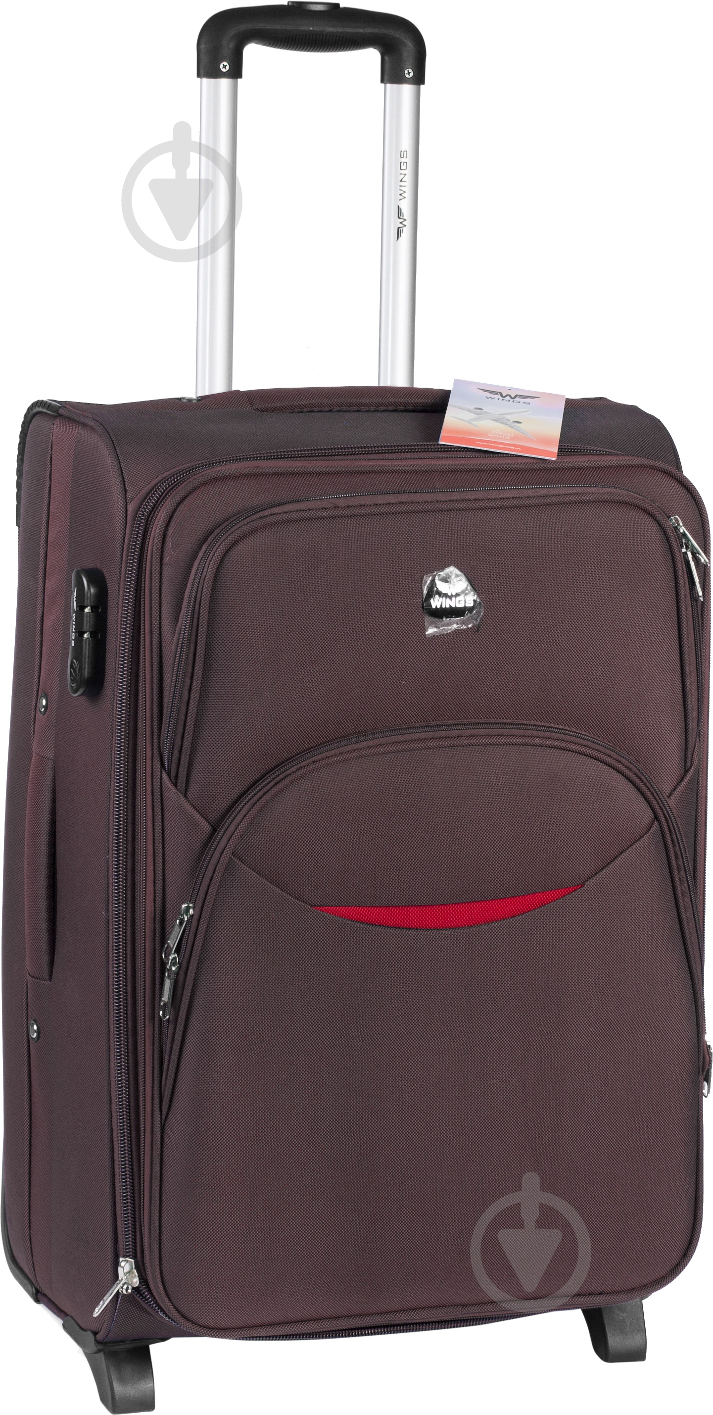 Чемодан Wings Vt00077 70 л коричневый 1708 Midi 2 колеса 63x41x27 см - фото 1