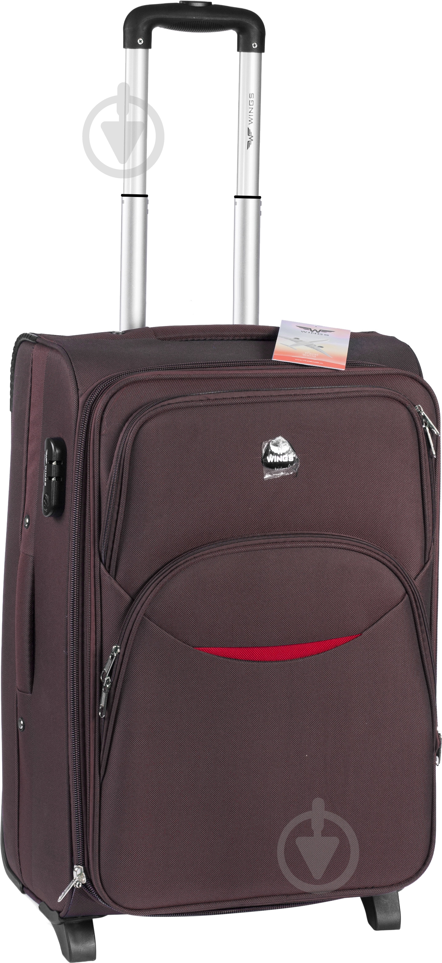 Чемодан Wings 1708 Mini 2 колеса 53x35x22 см 41 л коричневый Vt00078 - фото 1