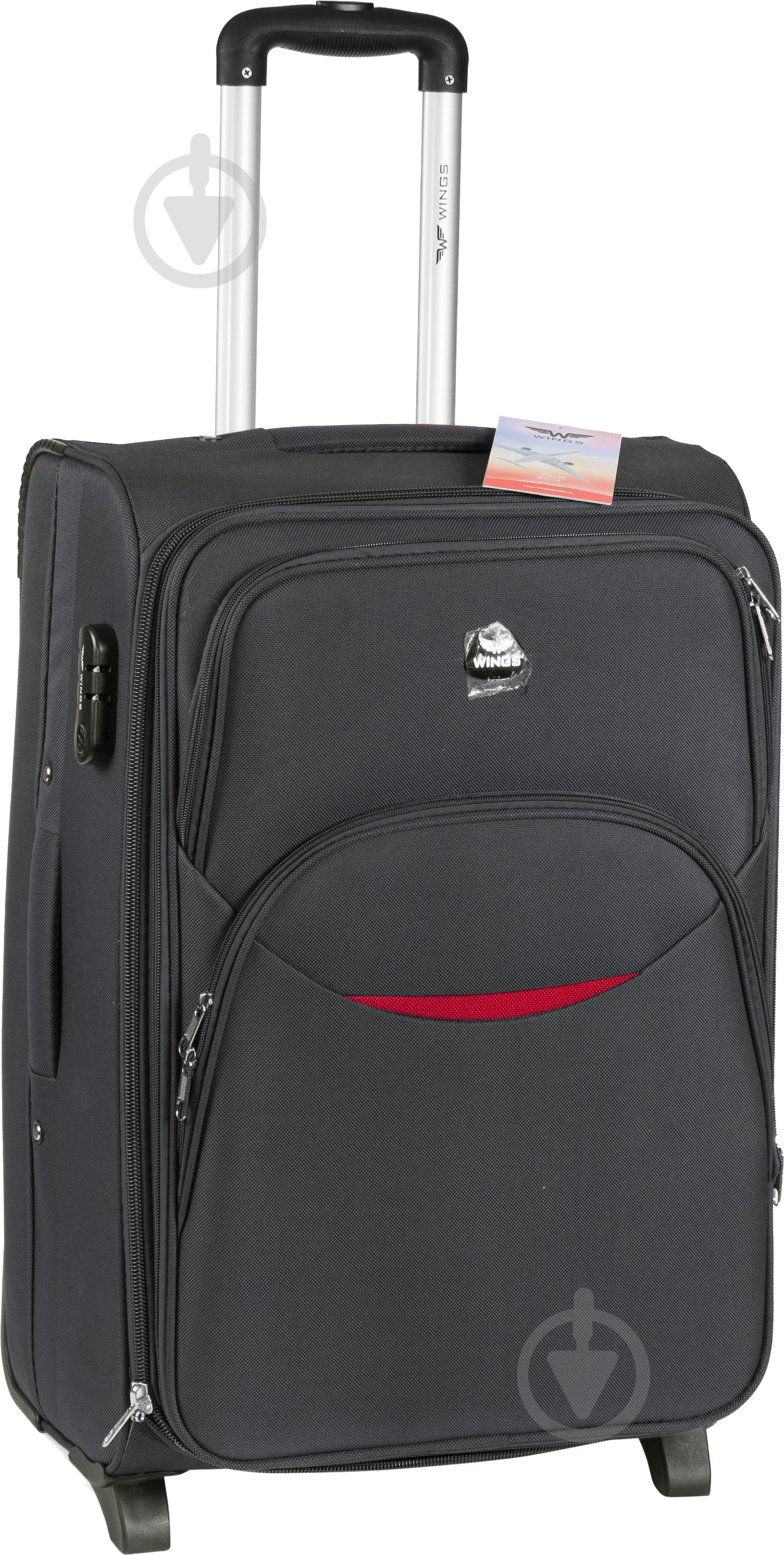 Чемодан Wings Vt00080 70 л серый 1708 Midi 2 колеса 63x41x27 см - фото 1