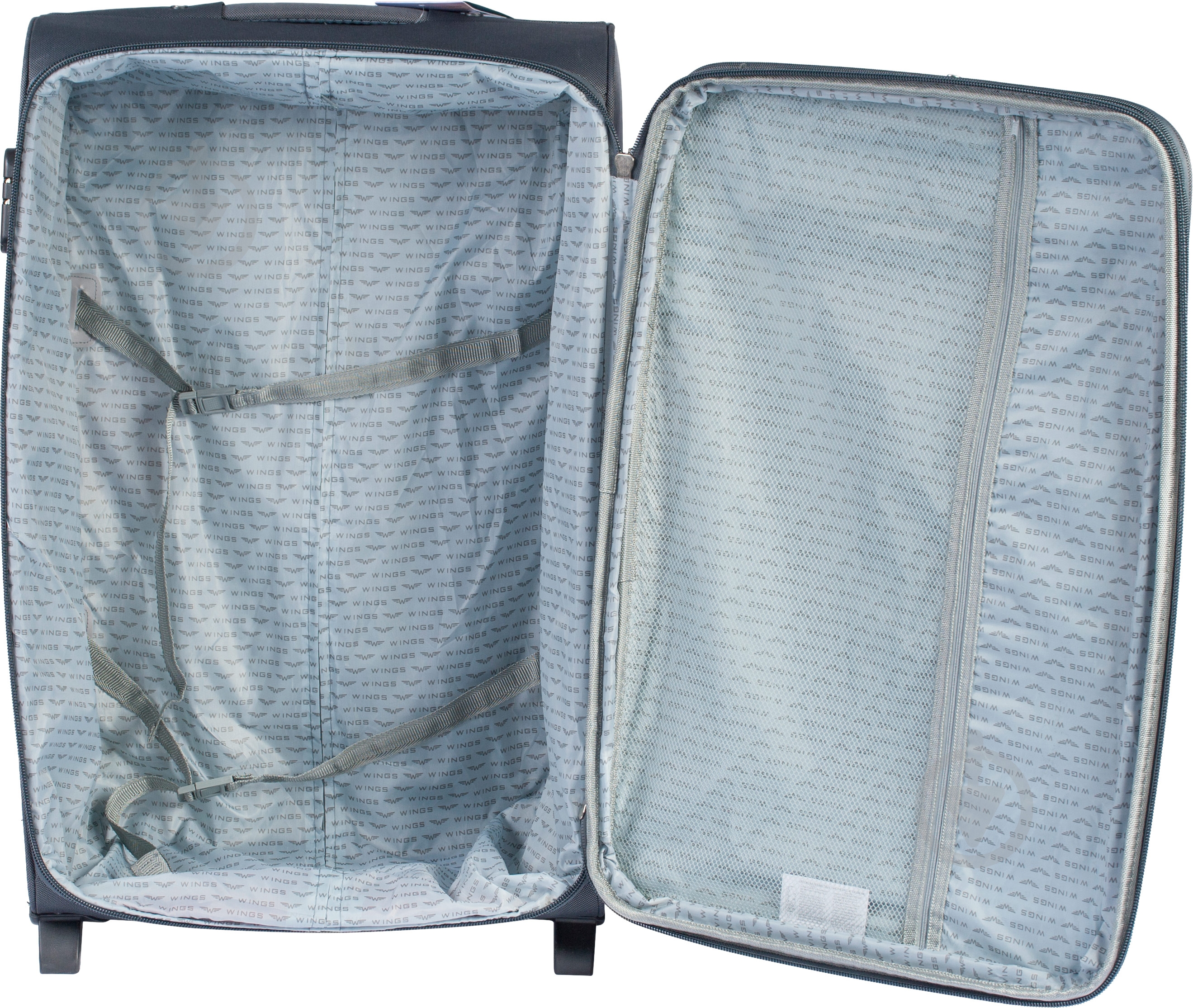 Чемодан Wings 1708 Mini 2 колеса 53x35x22 см 41 л серый Vt00081 - фото 2