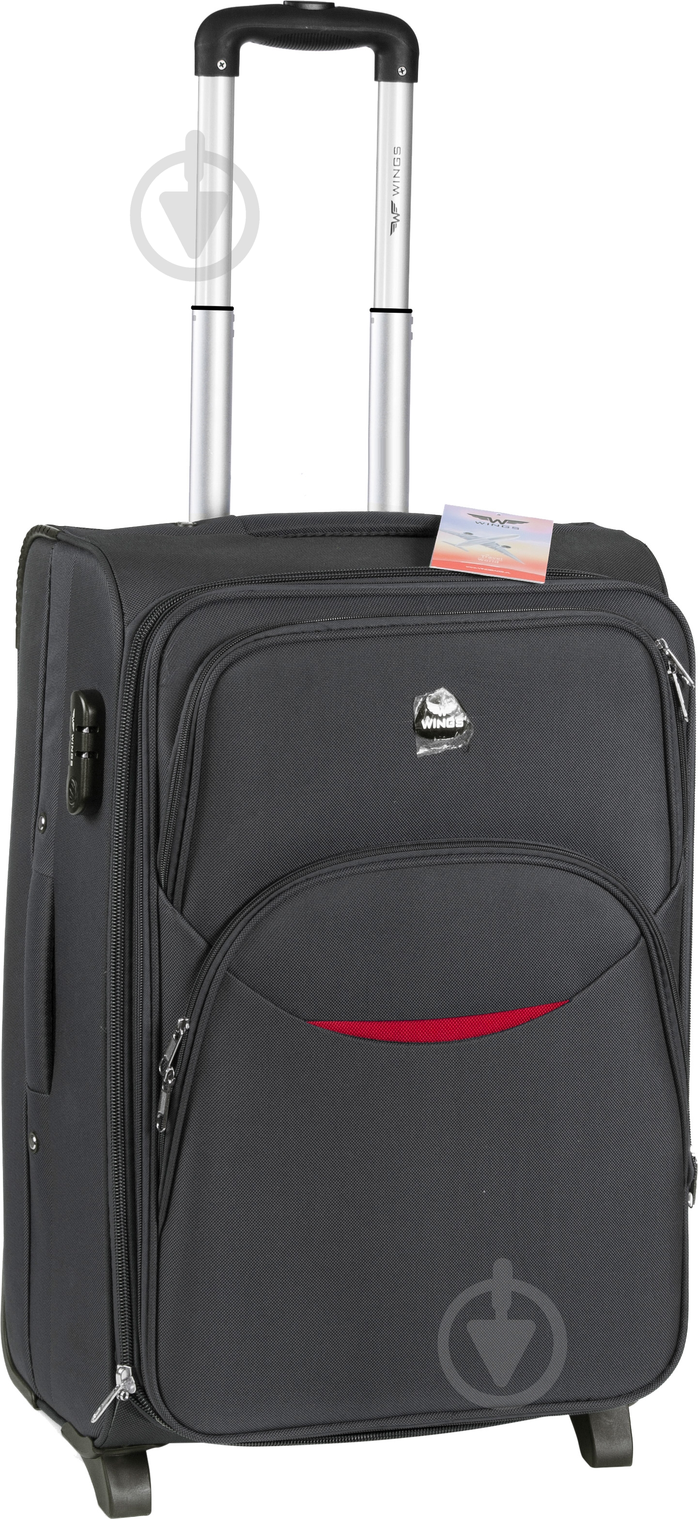 Чемодан Wings 1708 Mini 2 колеса 53x35x22 см 41 л серый Vt00081 - фото 1