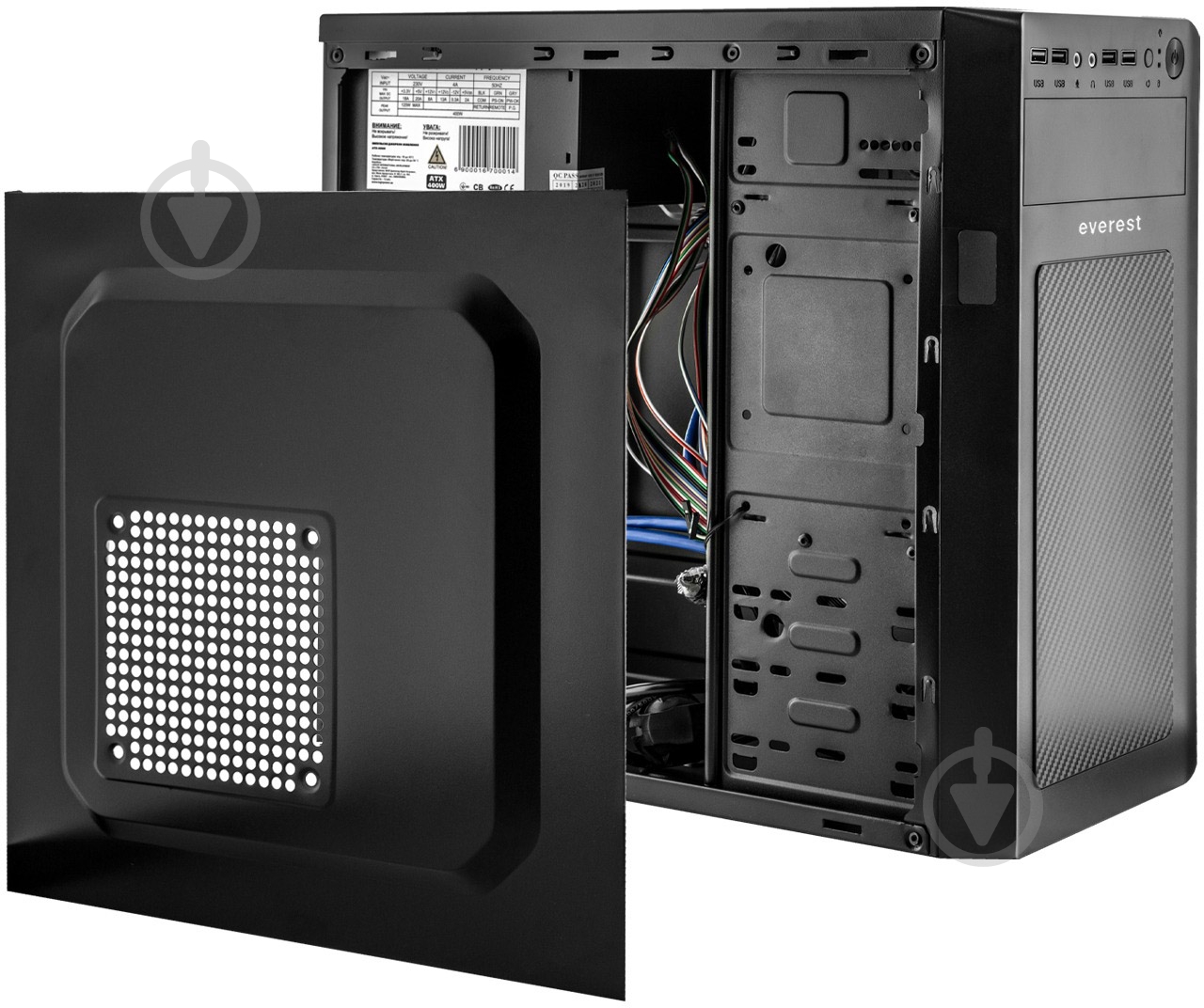 Корпус Everest 6116 400W Черный - фото 2