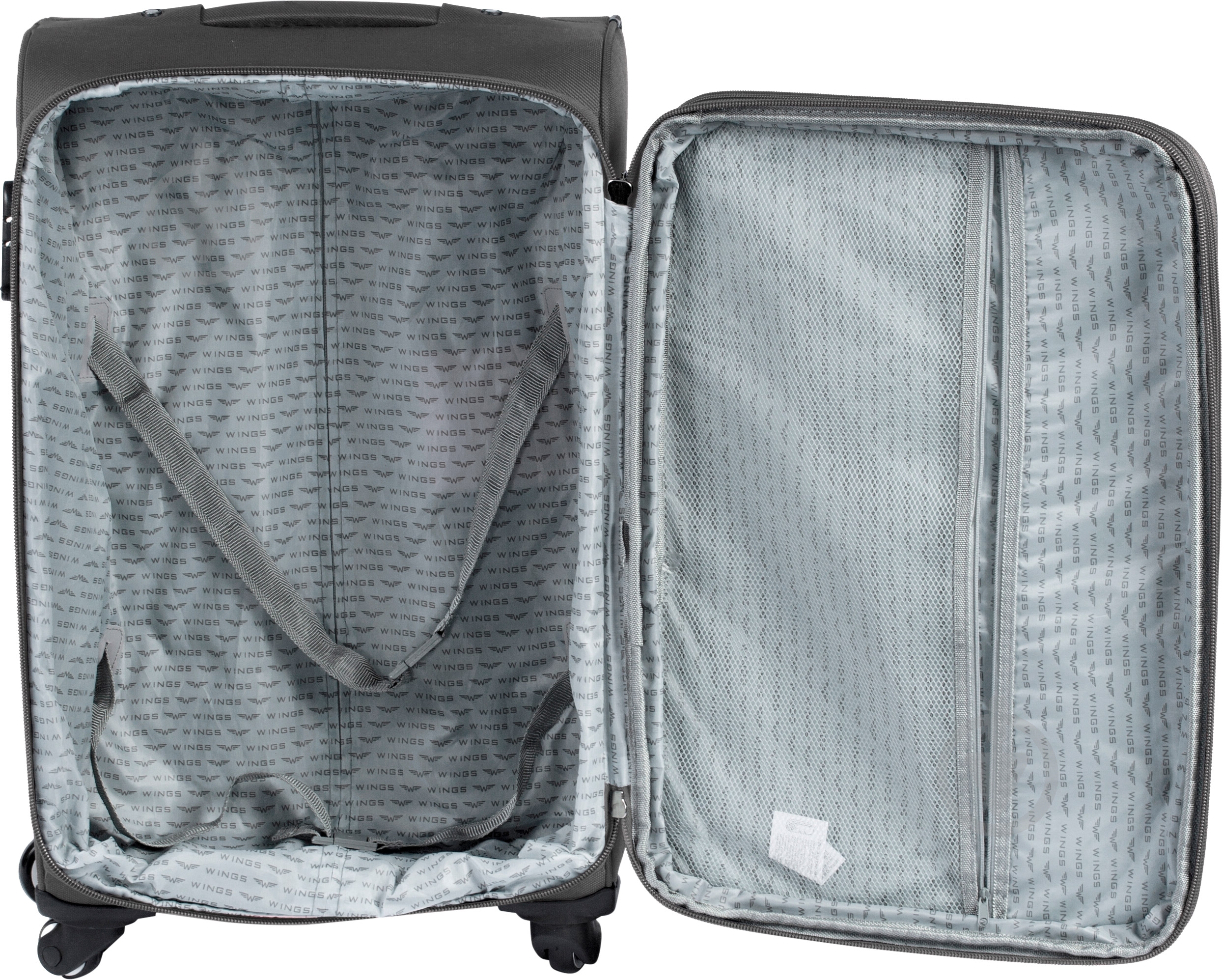 Чемодан Wings 1708 Mini 4 колеса 53x35x22 см 41 л серый Vt00084 - фото 2
