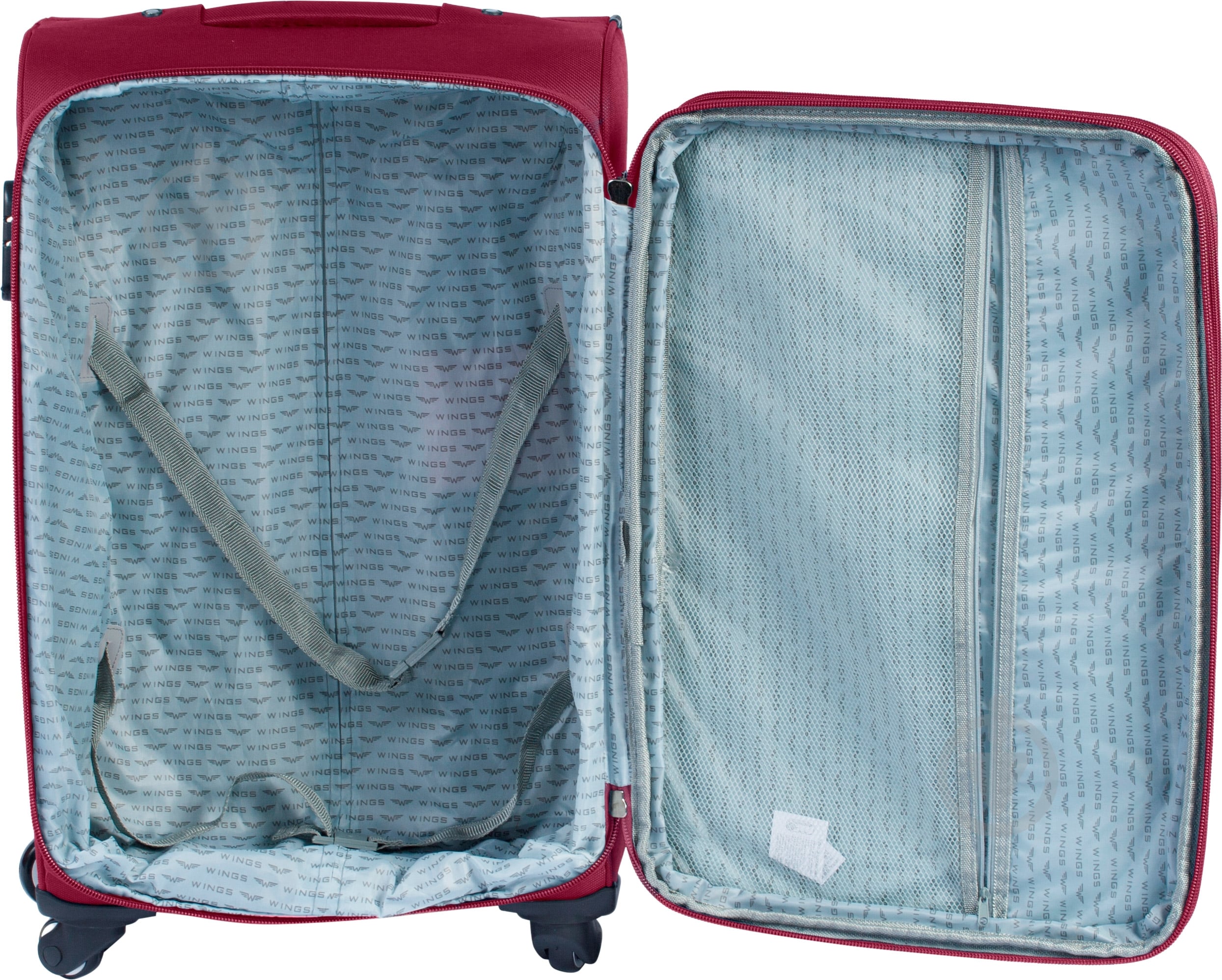 Чемодан Wings Vt00087 42 л бордовый 1708 Mini 4 колеса 55x35x22 см - фото 2