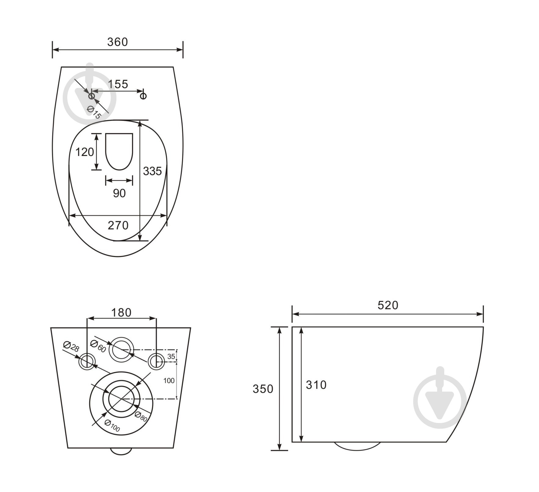Унітаз підвісний Imprese Safir Rimless i11217 із сидінням slim soft-close - фото 2