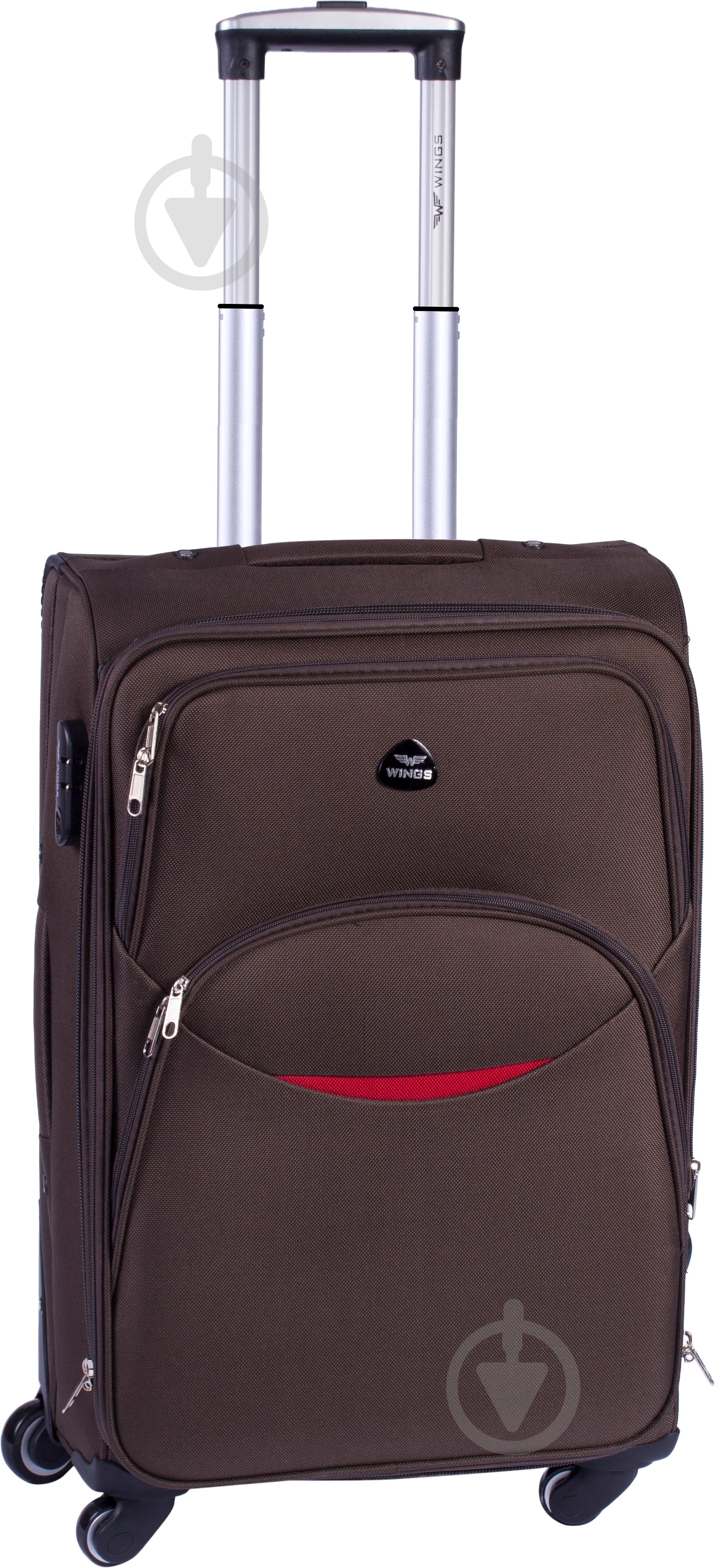 Чемодан Wings 1708 Mini 4 колеса 55x35x22 см 42 л коричневый Vt00090 - фото 1
