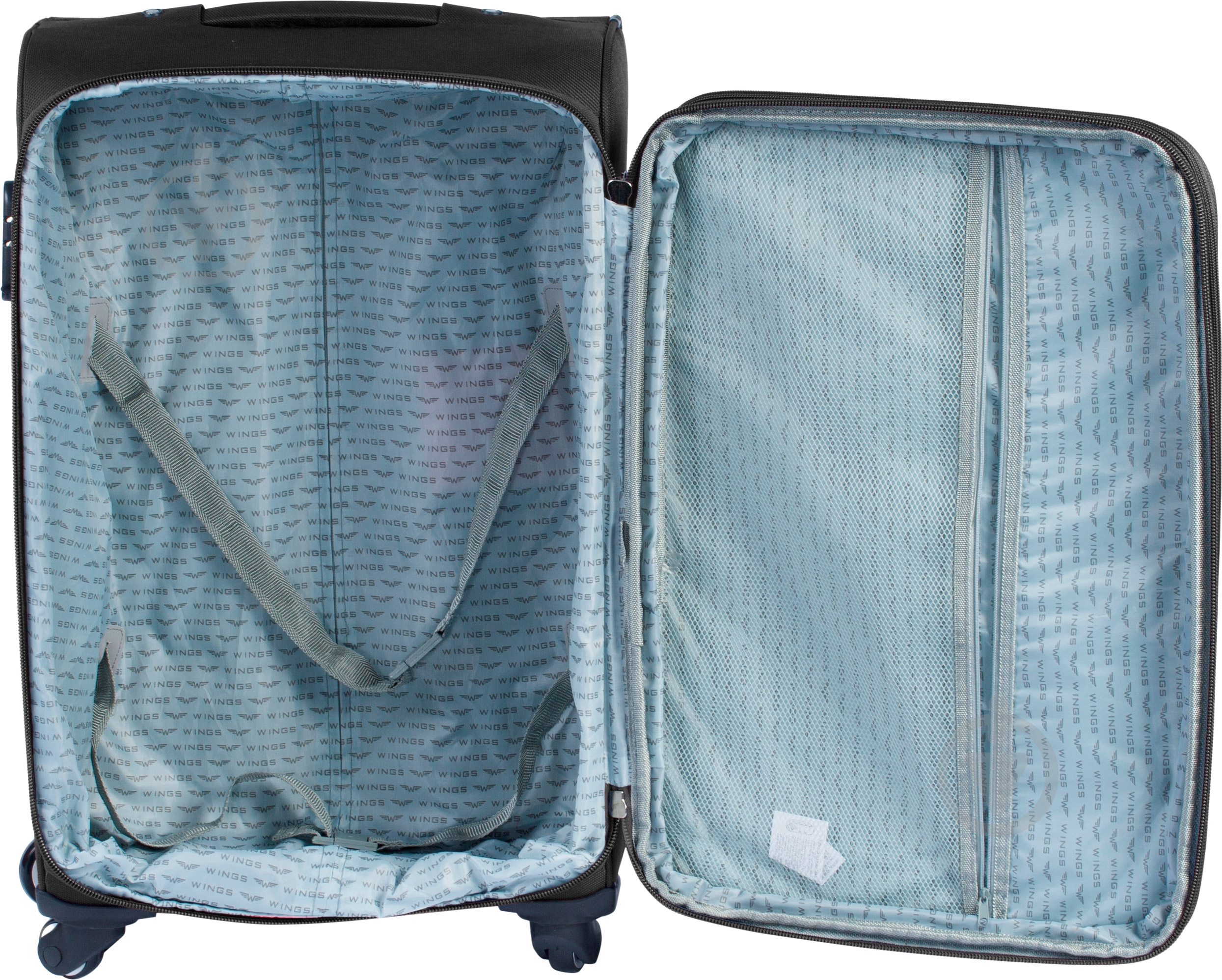 Чемодан Wings 1708 Mini 4 колеса 55x35x22 см 42 л черный Vt00093 - фото 2