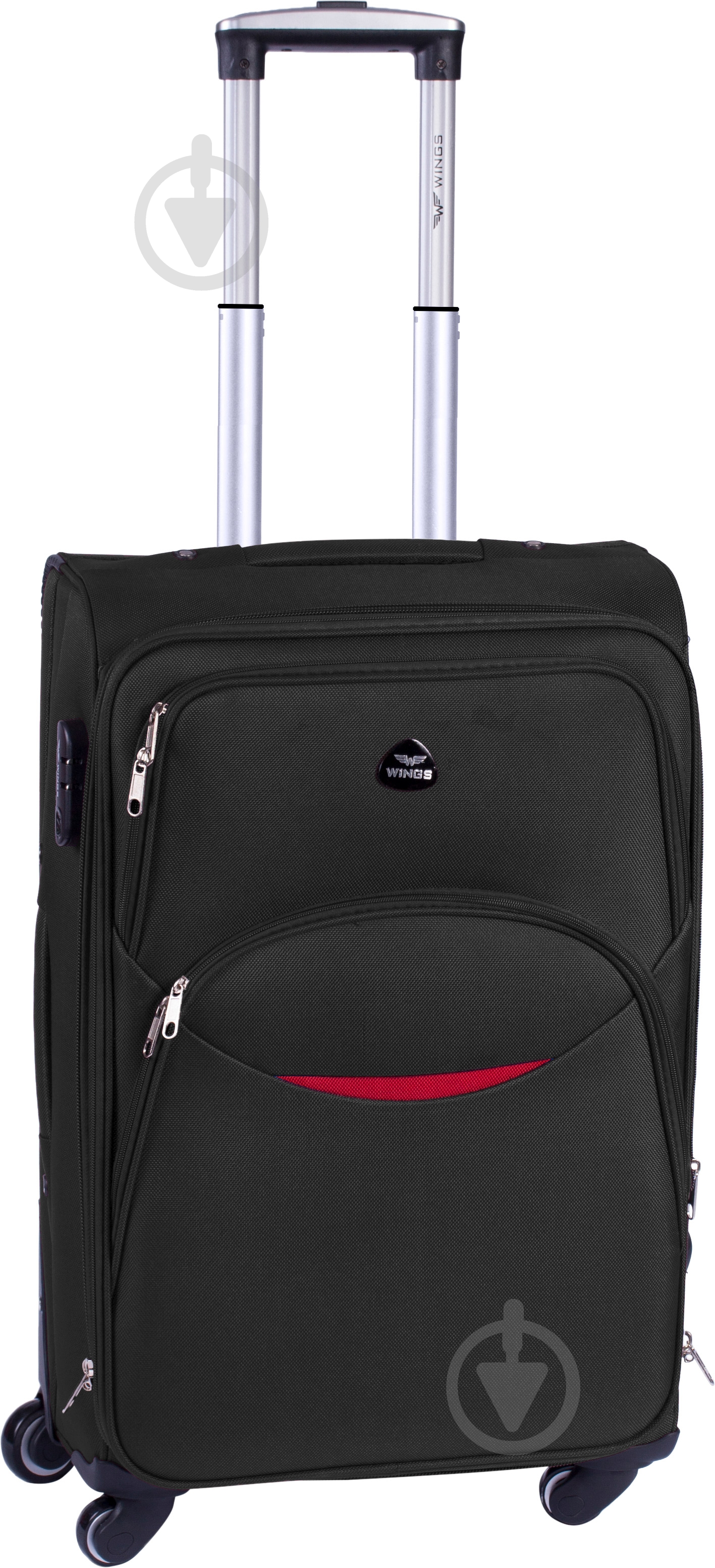 Чемодан Wings 1708 Mini 4 колеса 55x35x22 см 42 л черный Vt00093 - фото 1