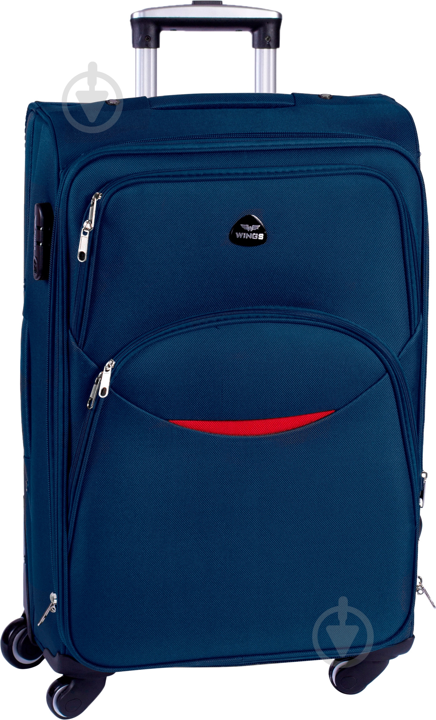 Чемодан Wings 1708 Maxi 4 колеса 75x46x30 см 104 л синий Vt00094 - фото 1