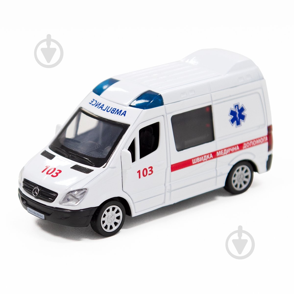 Автомодель TechnoDrive 1:32 Mercedes-Benz Sprinter Швидка допомога 250295 - фото 4