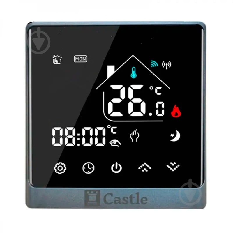 Терморегулятор для теплої підлоги Castle AC8400Н срібло - фото 1 Терморегулятор для теплої підлоги Castle AC8400Н срібло - фото 1