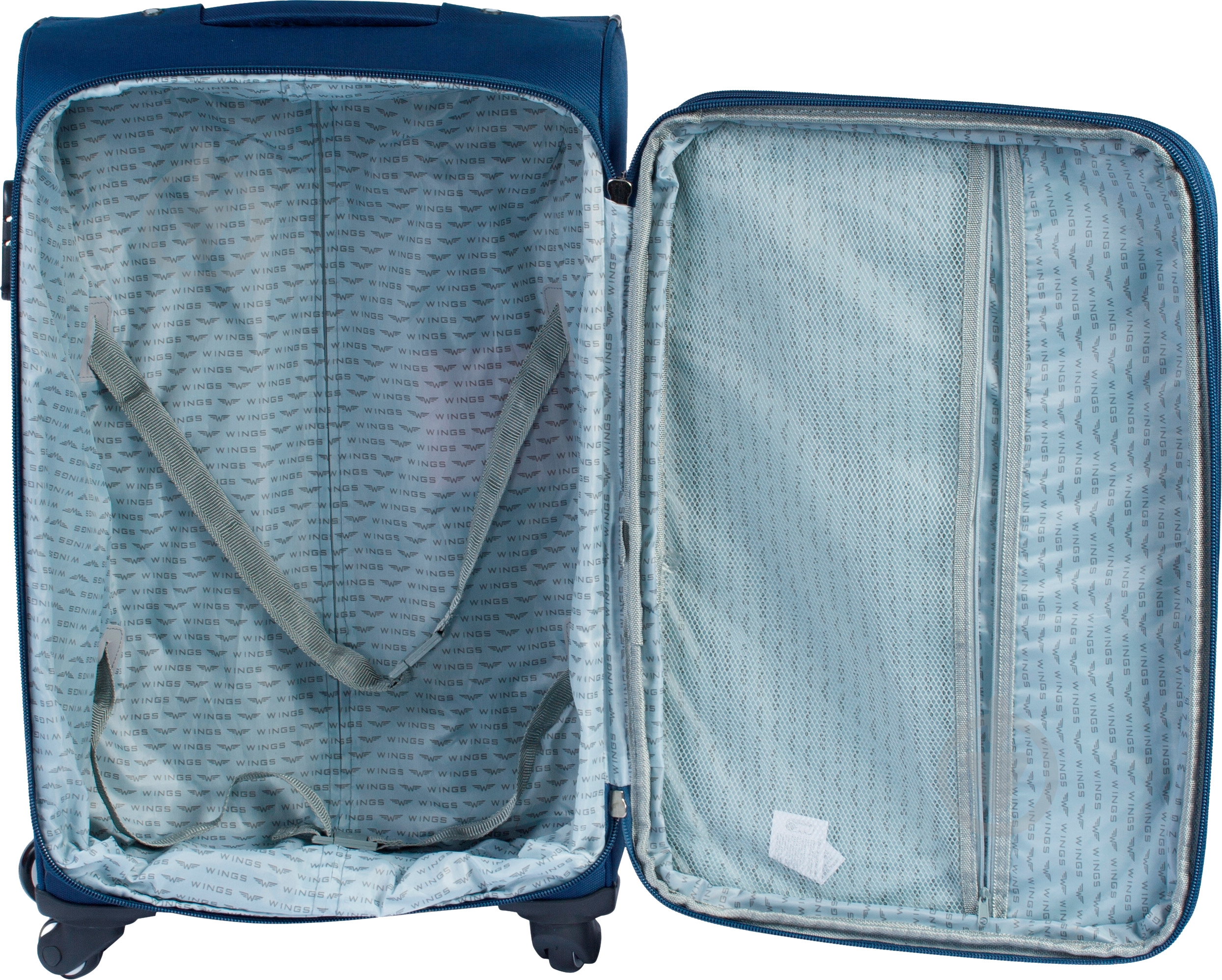 Чемодан Wings 1708 Mini 4 колеса 55x35x22 см 42 л синий Vt00096 - фото 2