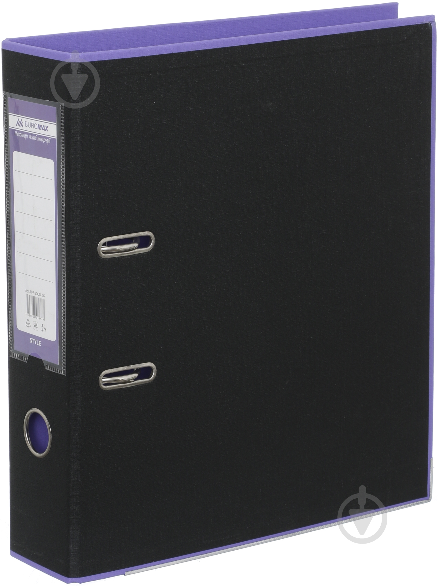 Папка-регистратор Style 70 мм черный/фиолетовый Buromax - фото 1 Папка-регистратор Style 70 мм черный/фиолетовый Buromax - фото 1