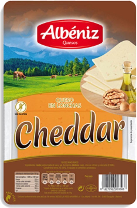 Сыр ТМ Albeniz Cheddar 45% 85 г - фото 1 Сыр ТМ Albeniz Cheddar 45% 85 г - фото 1