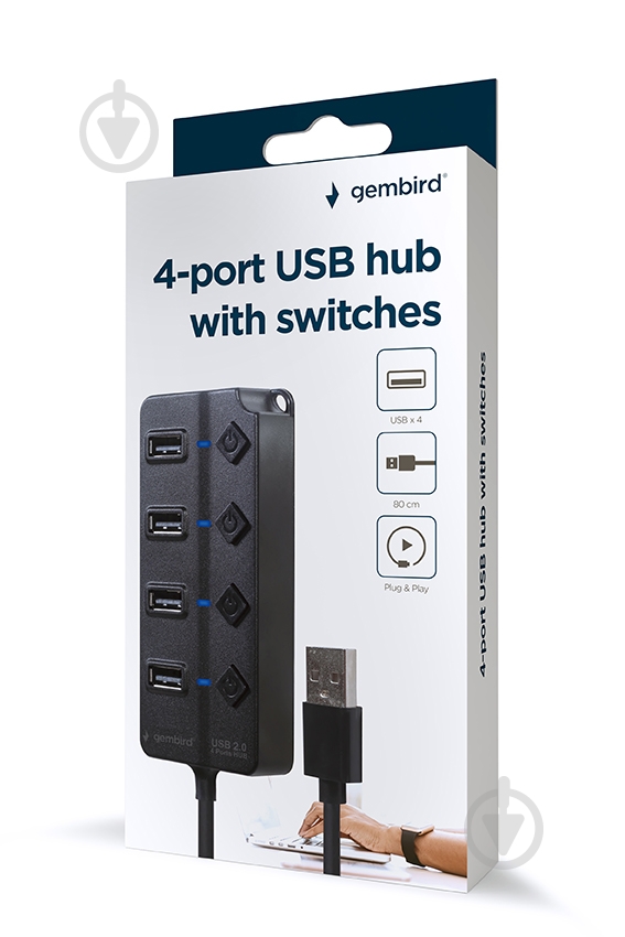 USB-хаб Gembird 4 порта USB 2.0 - фото 5