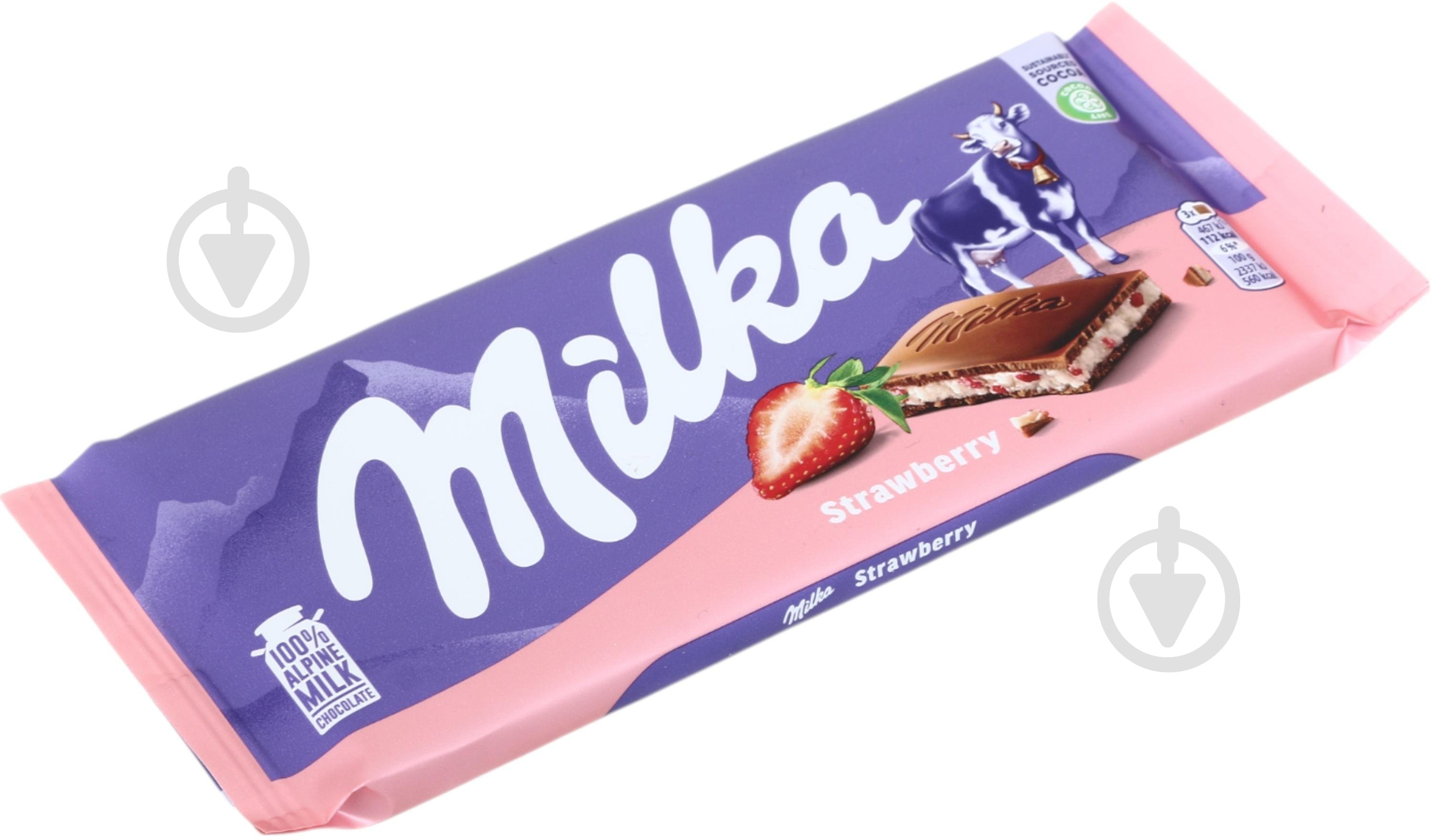 Молочный шоколад Milka Клубника 100 г - фото 2 Молочный шоколад Milka Клубника 100 г - фото 2