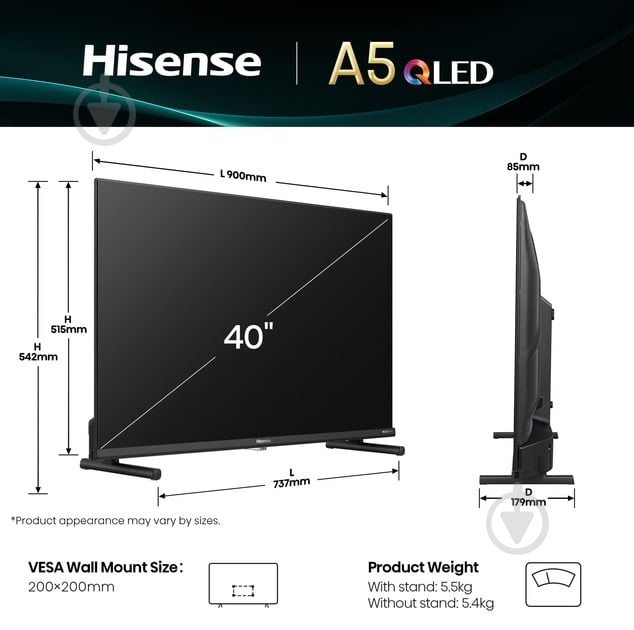 Телевізор Hisense 40A5Q - фото 11