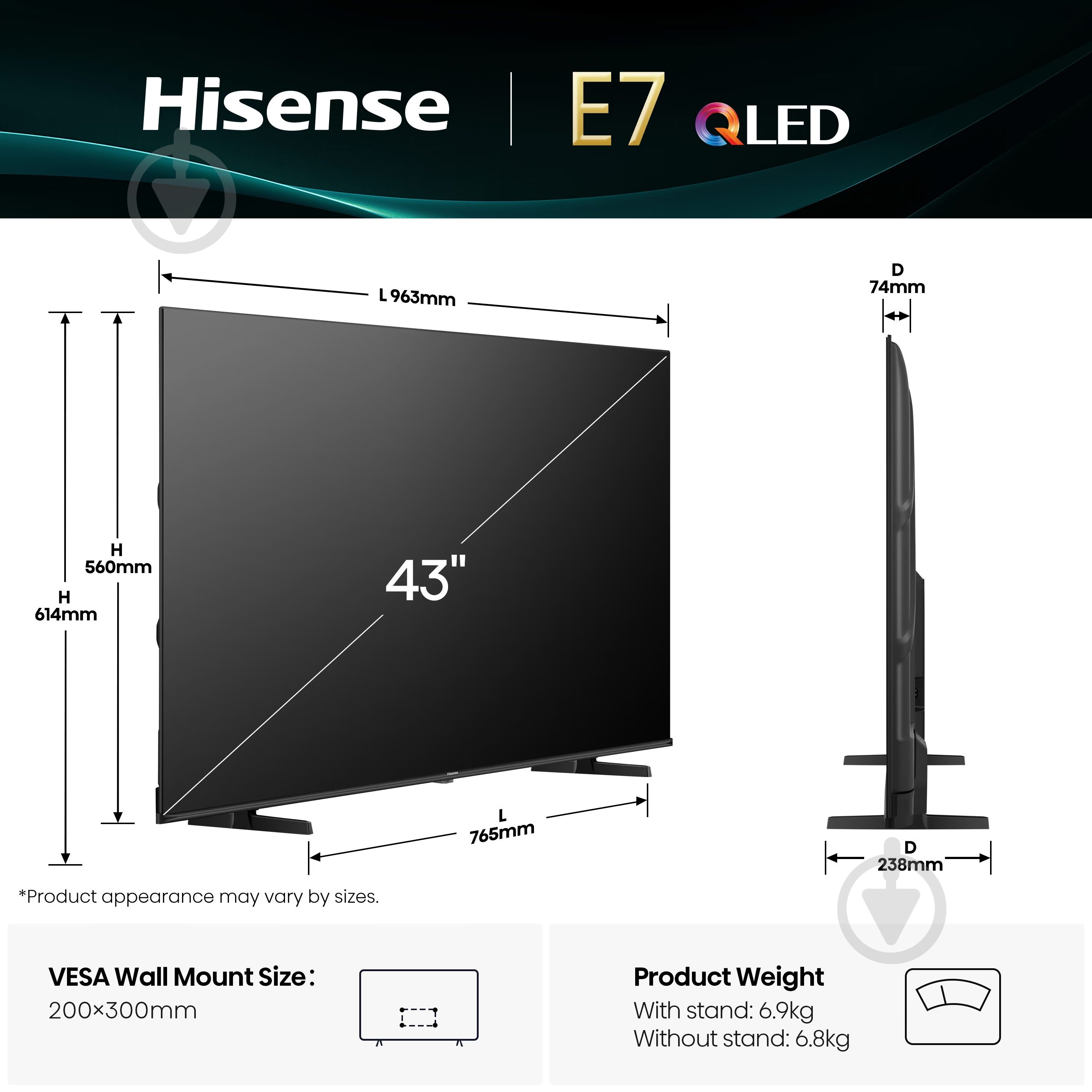 Телевізор Hisense 43E7Q - фото 6