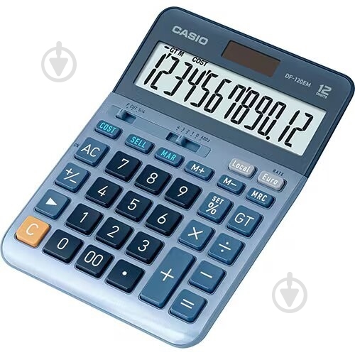 Калькулятор 12 розрядів блакитний (DF-120EM-W-EP) Casio - фото 1