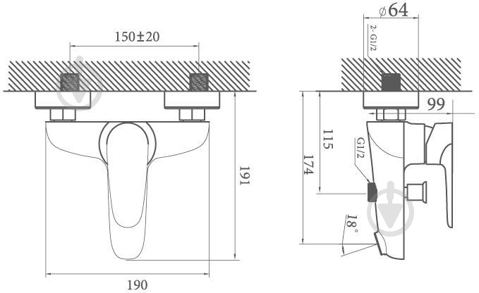 Смеситель для ванны Aqua Rodos City bath mixer - фото 2