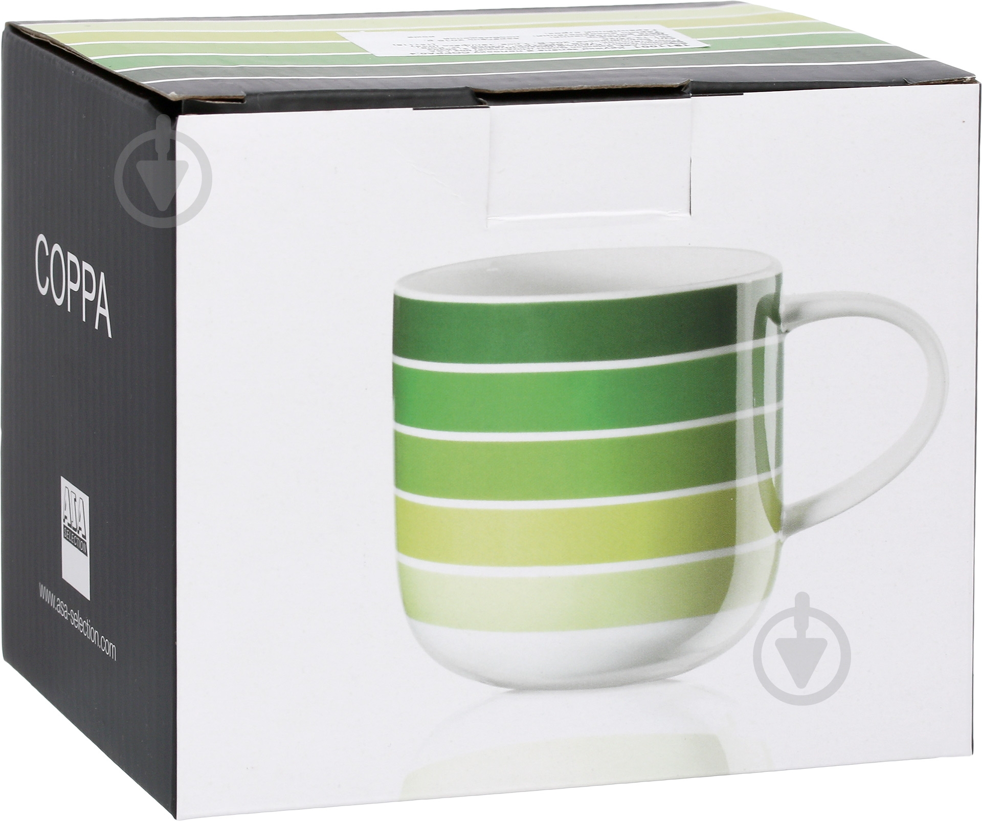Чашка ASA Coppa 400 мл зеленая полоска 19110014 - фото 2 Чашка ASA Coppa 400 мл зеленая полоска 19110014 - фото 2