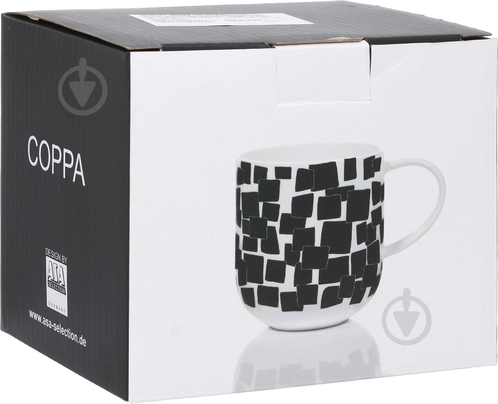 Чашка для чая ASA Coppa 400 мл черные квадраты 9102014 - фото 2
