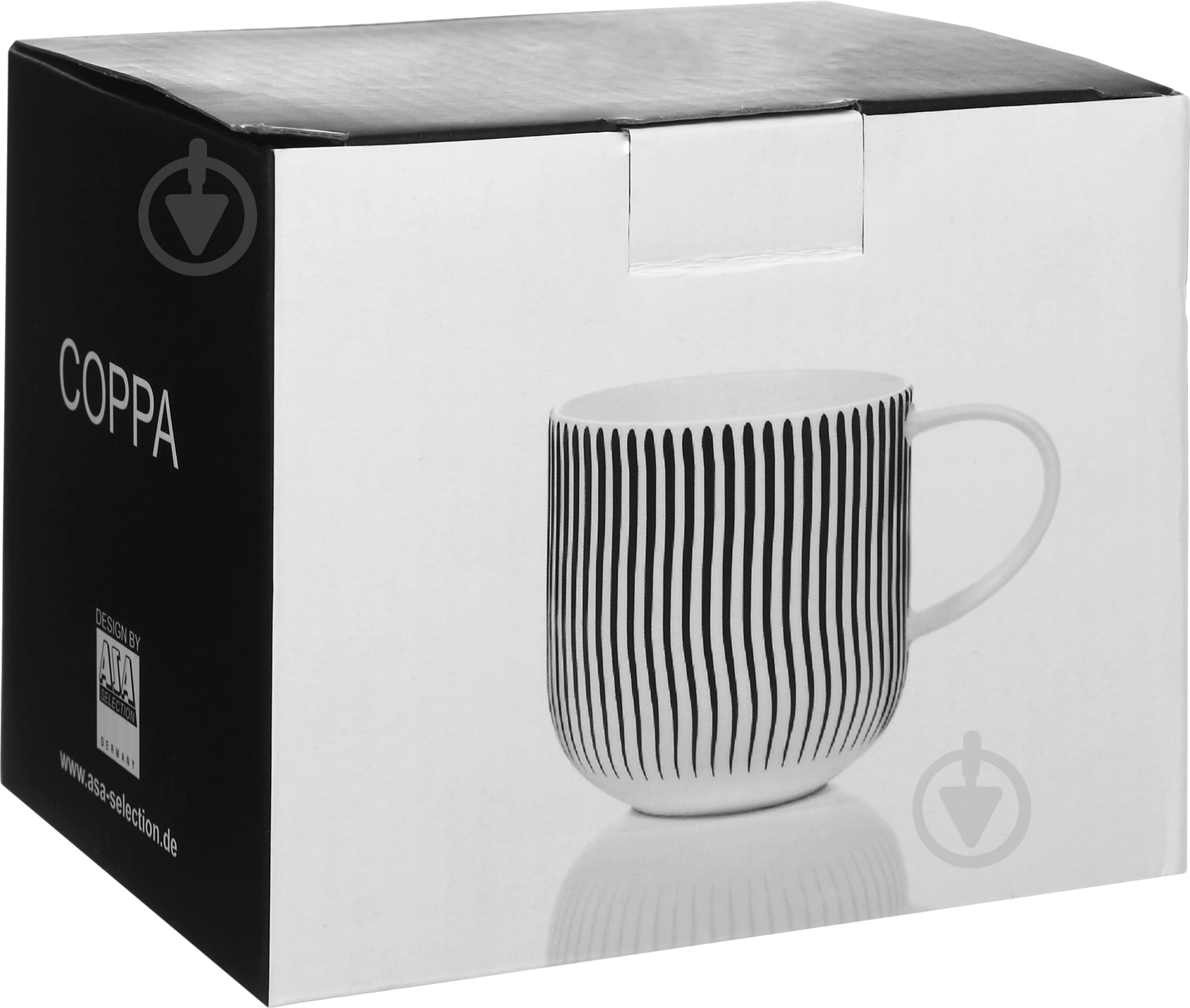 Чашка для чая ASA Coppa 400 мл черные волны 19103014 - фото 2