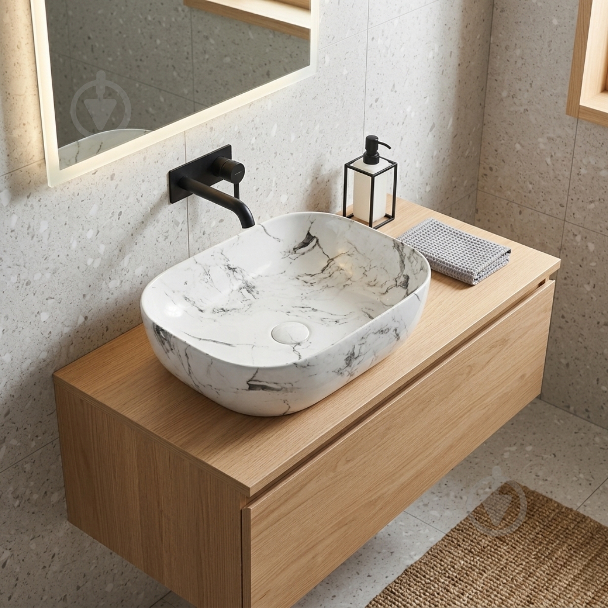 Умывальник-чаша Doosh MARMUR DO-TS-14 Marble White - фото 2